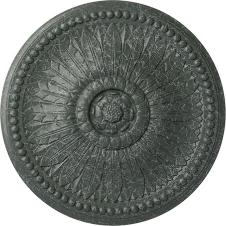 Ekena Millwork Springtime Ceiling Medallion, Hand-Painted Athenian Green Crackle, 29 3/8"OD x 2 7/8"P CM29SPAGC